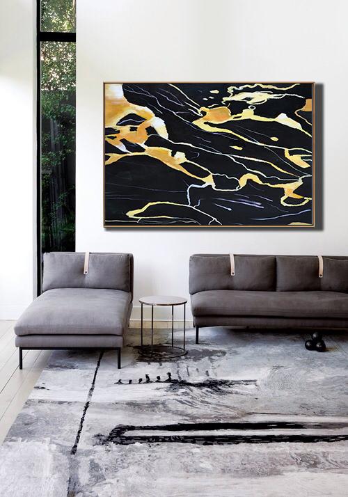 Horizontal Abstract Marble Art #XB118D - Click Image to Close